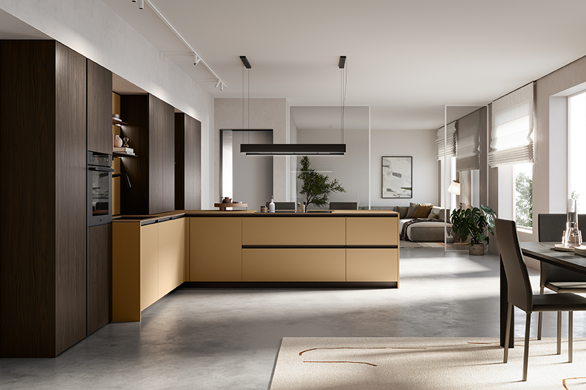 yellow modern kitchen