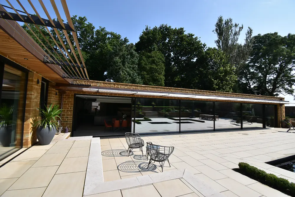 exterior courtyard of modern home